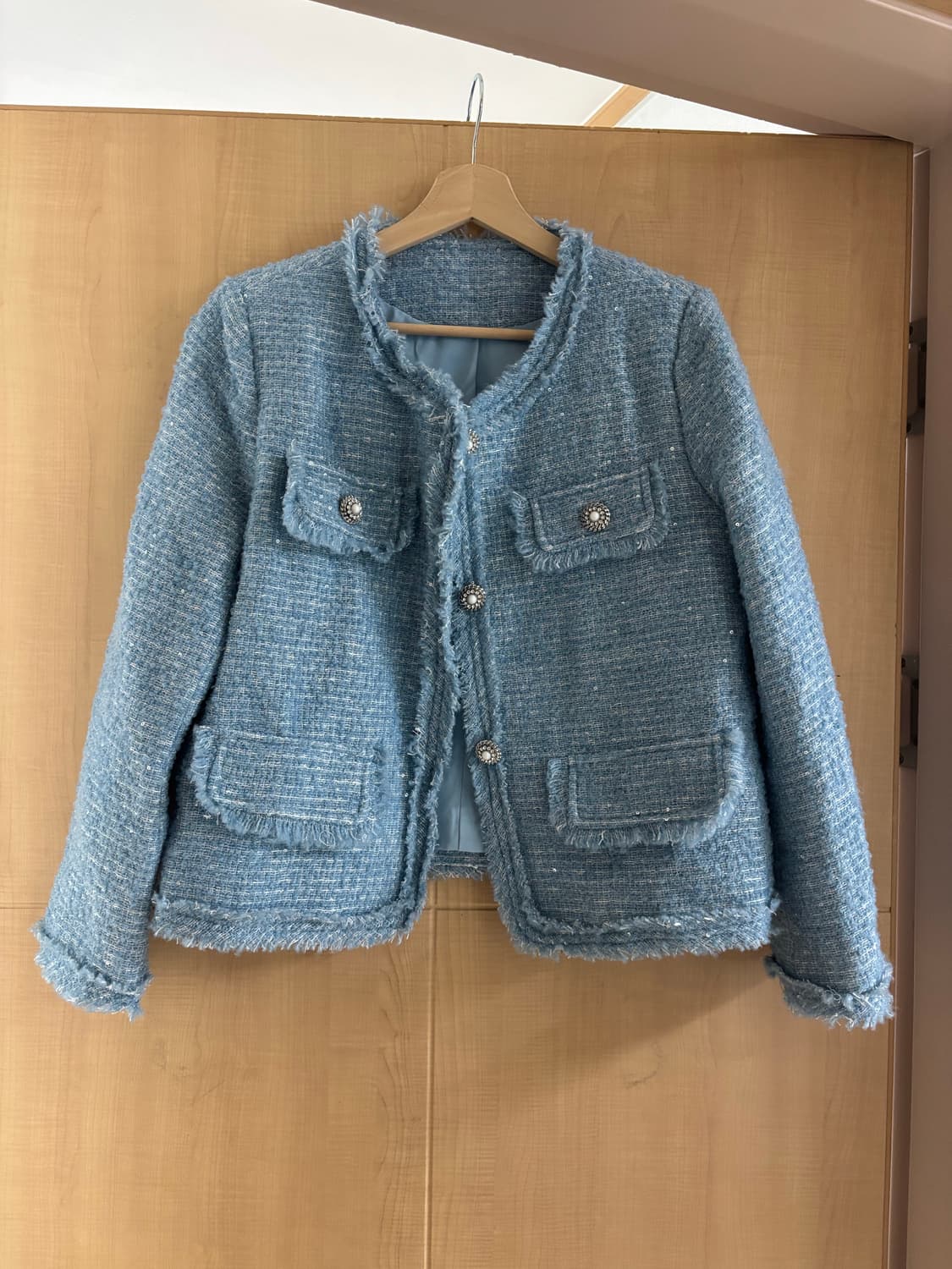 하늘색 트위드 자켓 상품이미지2