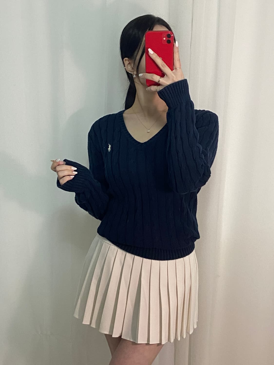 폴로 네이비 포니 꽈배기 니트
 상품이미지1