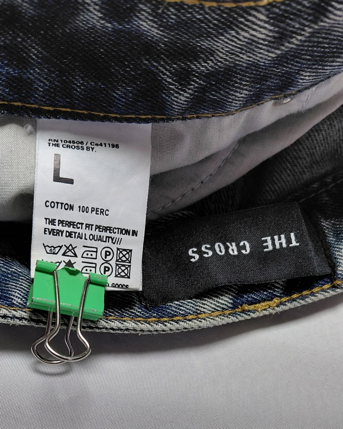 THE CROSS 와이드 카고 데님 팬츠 - 중청(L) 무료배송 상품이미지5
