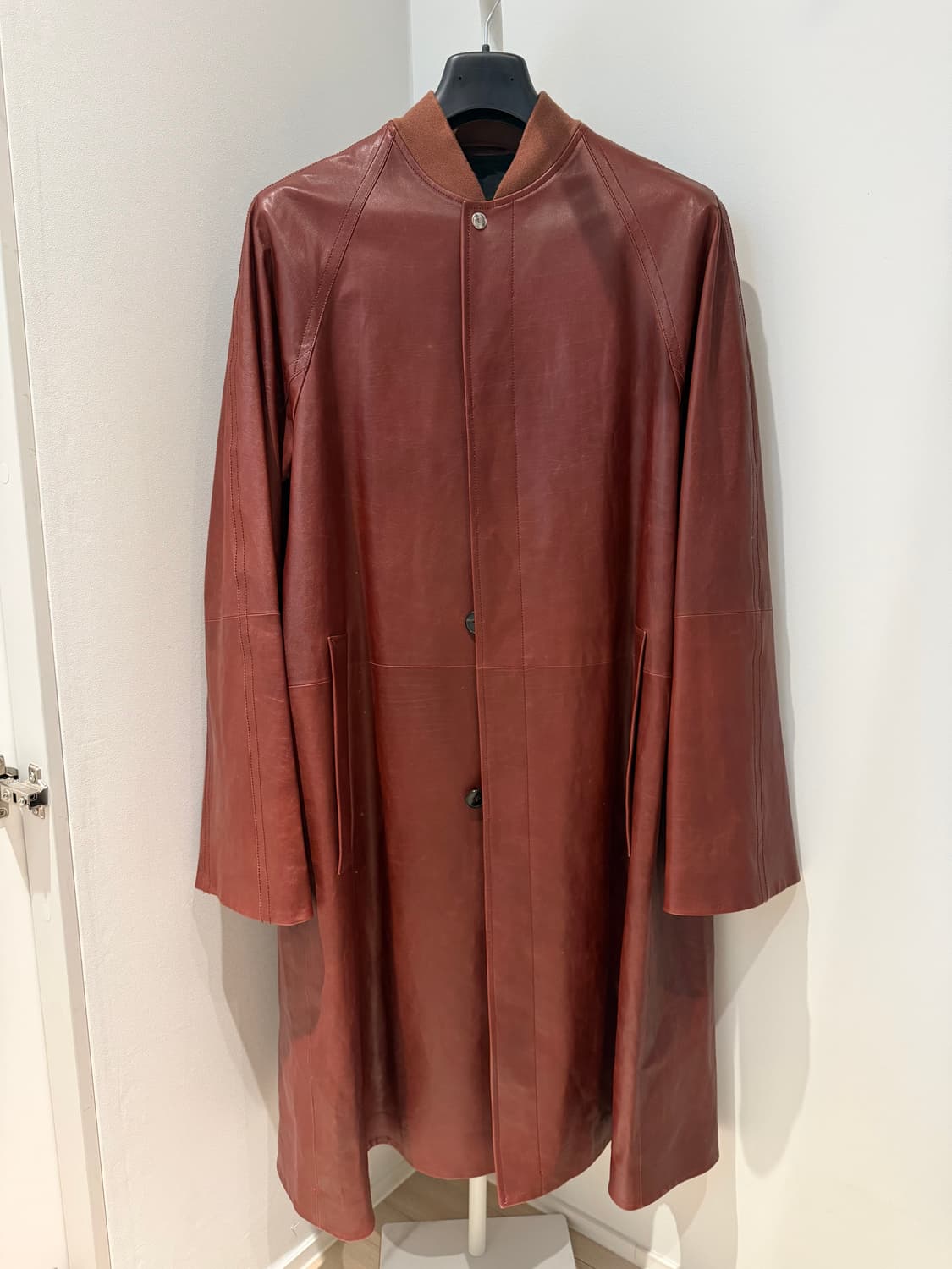 [48] 질샌더 18SS 컬렉션 롱 레더코트 상품이미지2