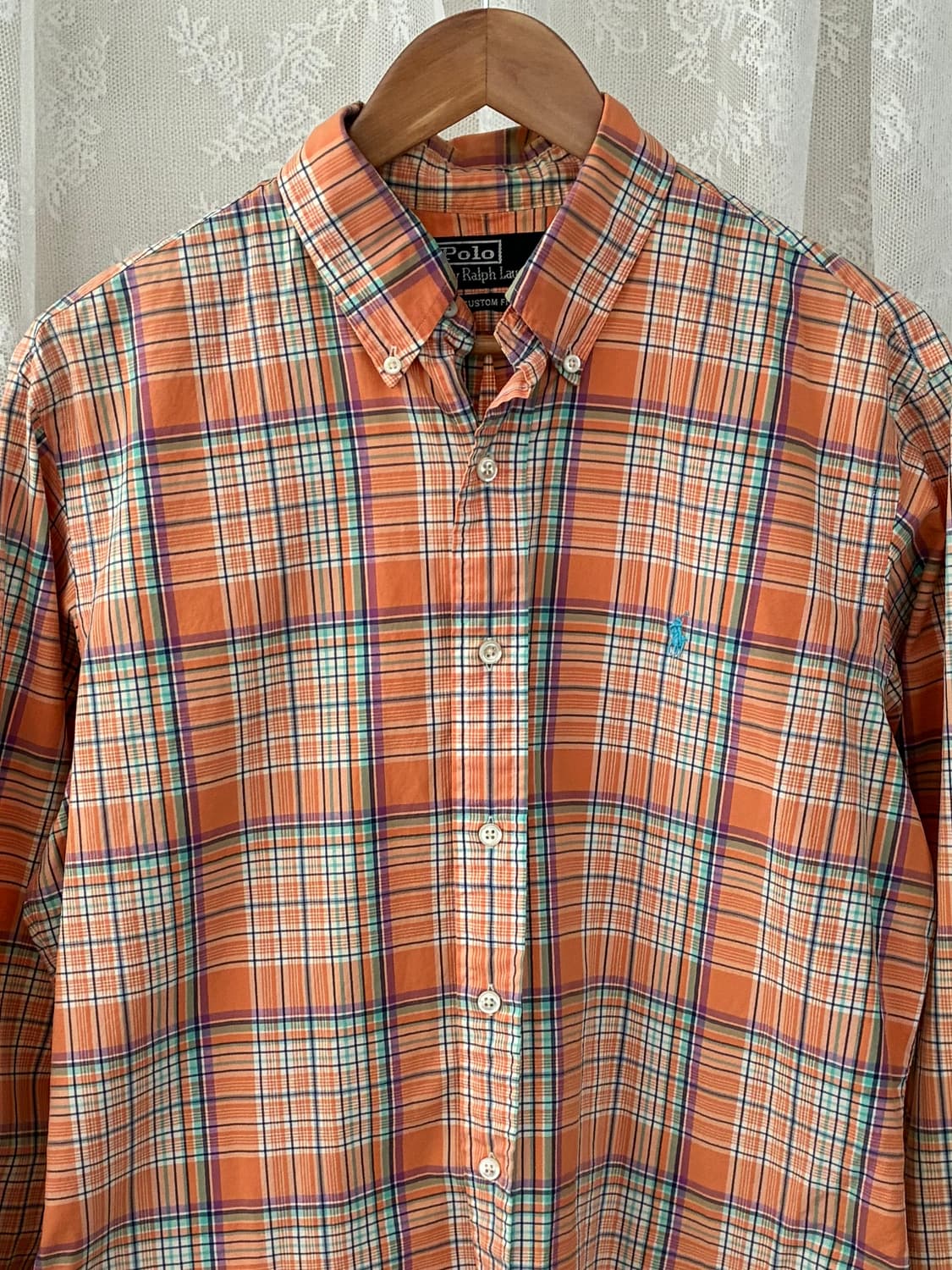 L) 폴로 랄프로렌 체크 셔츠 오렌지 상품이미지3
