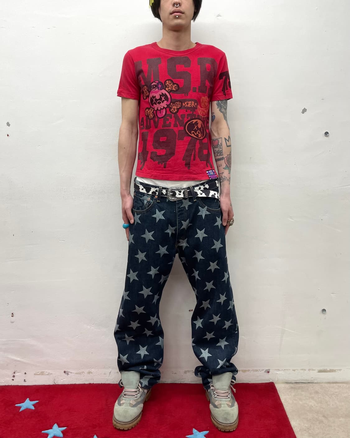JAM Leopard Skull Blood Red T-shirt 상품이미지4