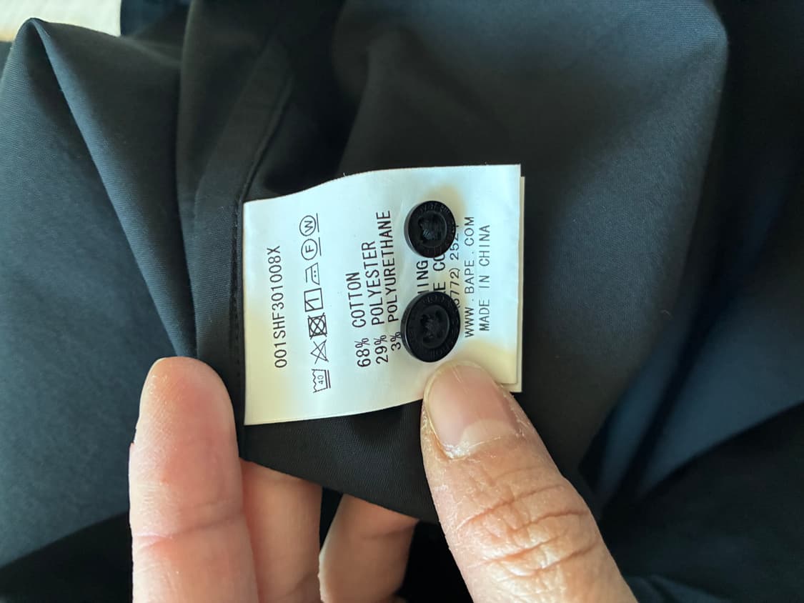 새제품) BAPE 베이프  밴드칼라 셔츠 블랙 L 상품이미지6