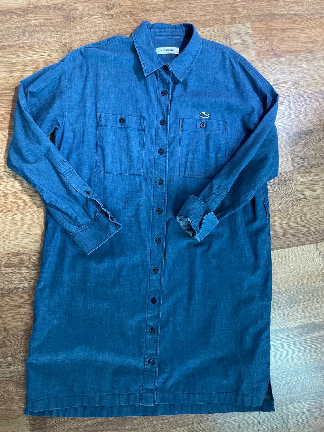 라코스테 네이비 반집업 반팔티 데님 청 원피스 38 상품이미지6