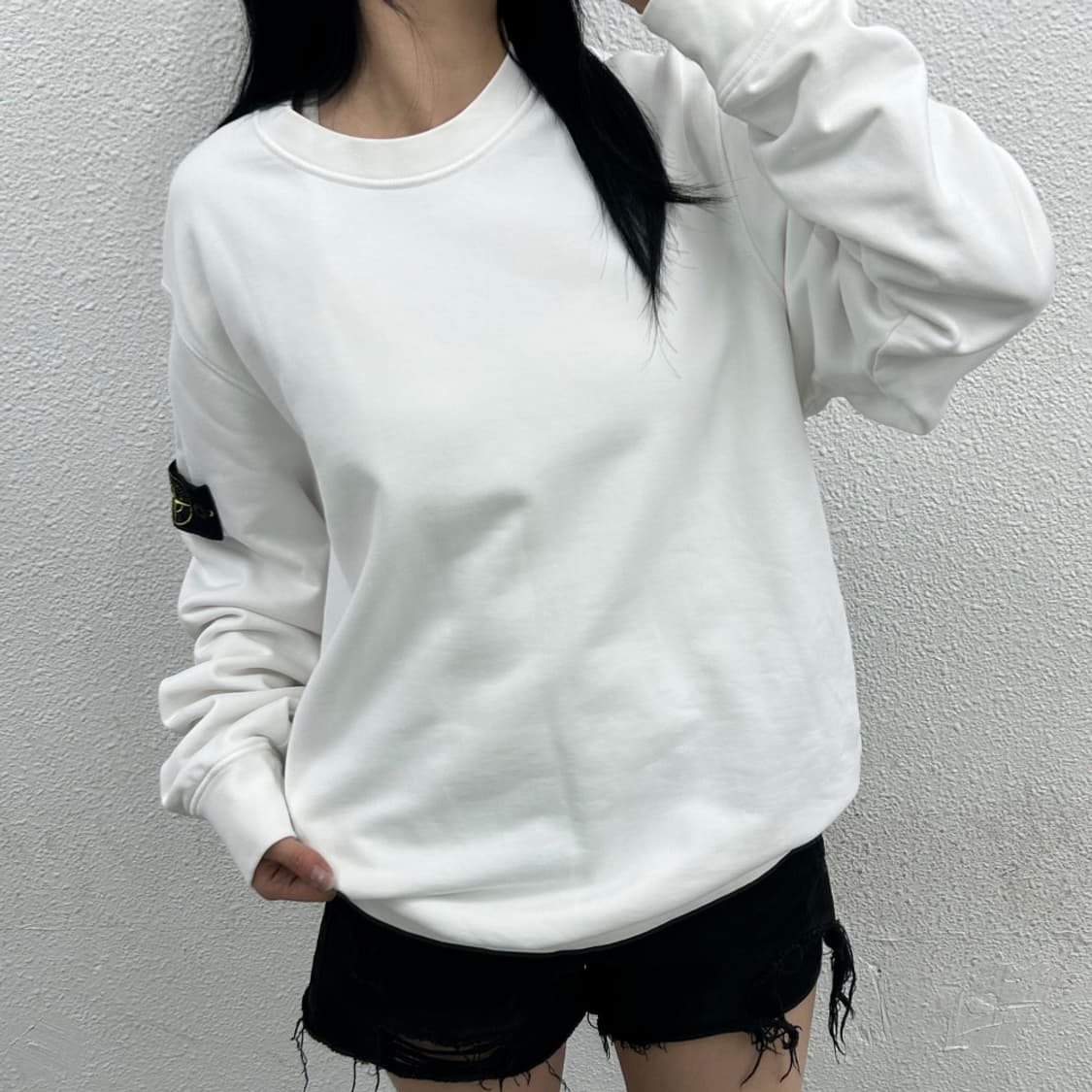 스톤아일랜드 사이드와펜 화이트 맨투맨 상품이미지2
