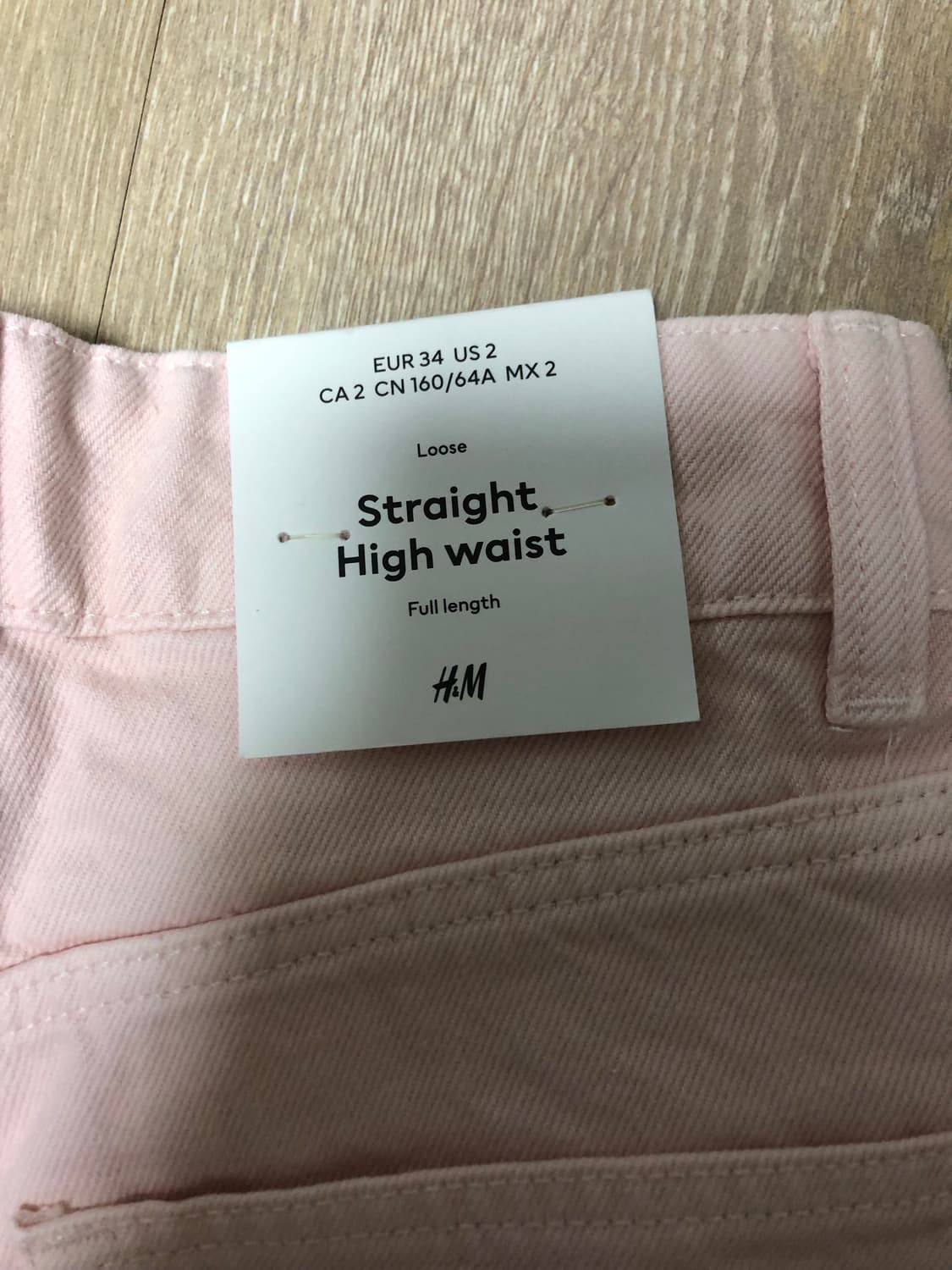 H&m 흐앤므 루즈 스트레이트 하이웨스트 팬츠 베이비핑크 연분홍 상품이미지3