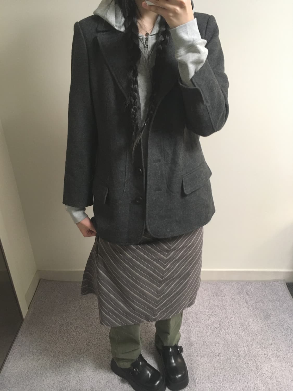 vintage cotton pants olive green 상품이미지2