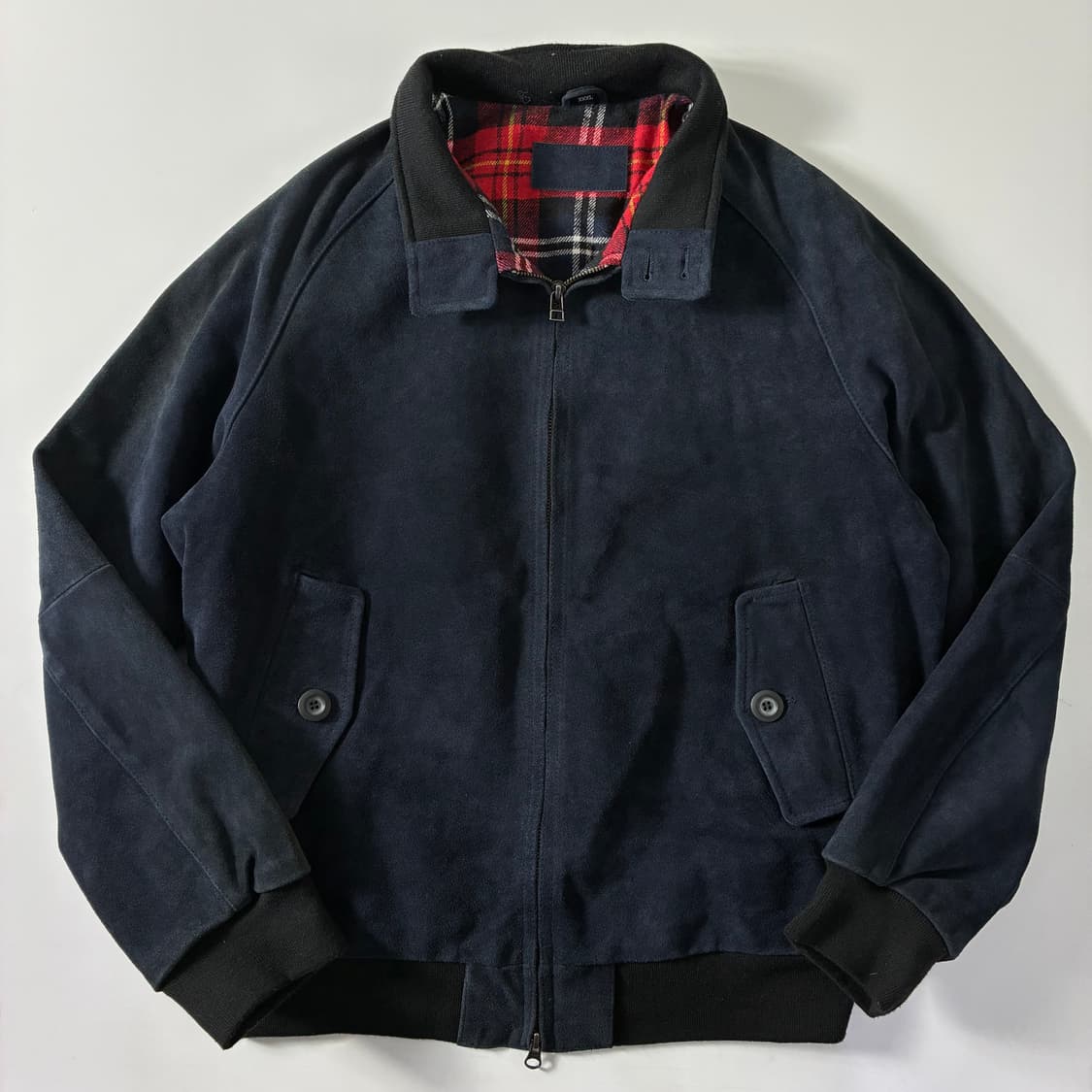 Vintage  스웨이드 네이비 레더 바라쿠다 자켓  상품이미지2