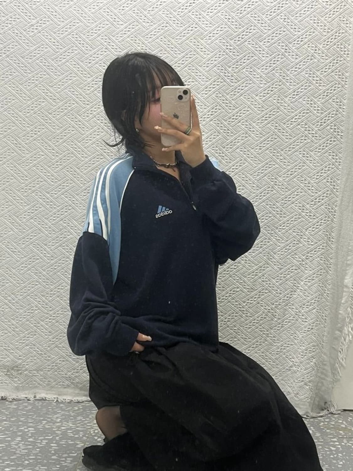 아디다스 스포티 자수로고 반집업 스웻셔츠 맨투맨 110 C06399 상품이미지2