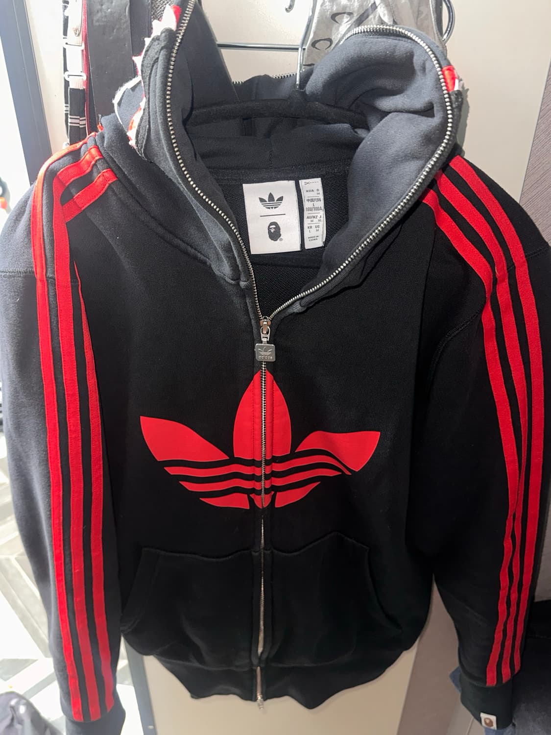 아디다스 x 베이프 얼티밋 샤크 후드 블랙  상품이미지1