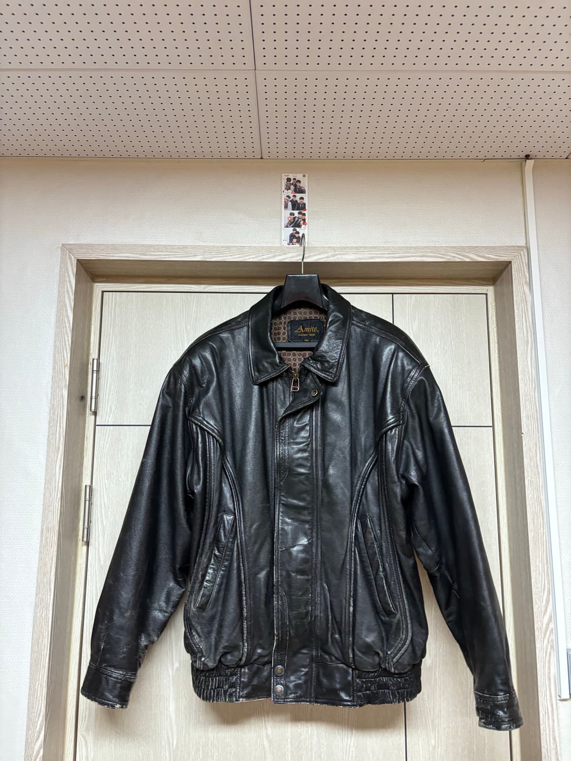 빈티지 레더 봄버 자켓 상품이미지1