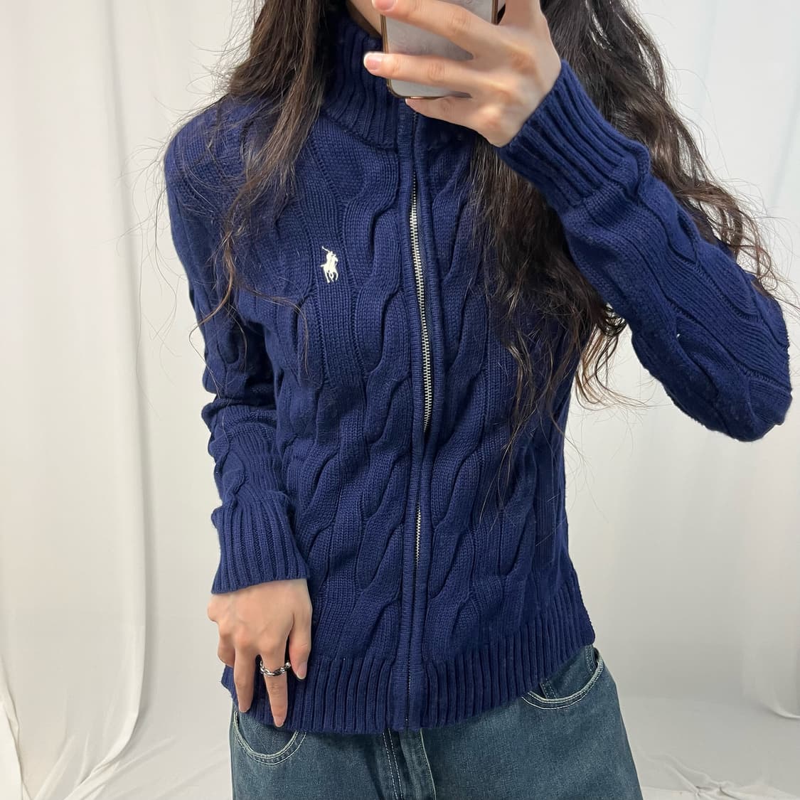 Polo Ralph Lauren navy knit zip-up 상품이미지3