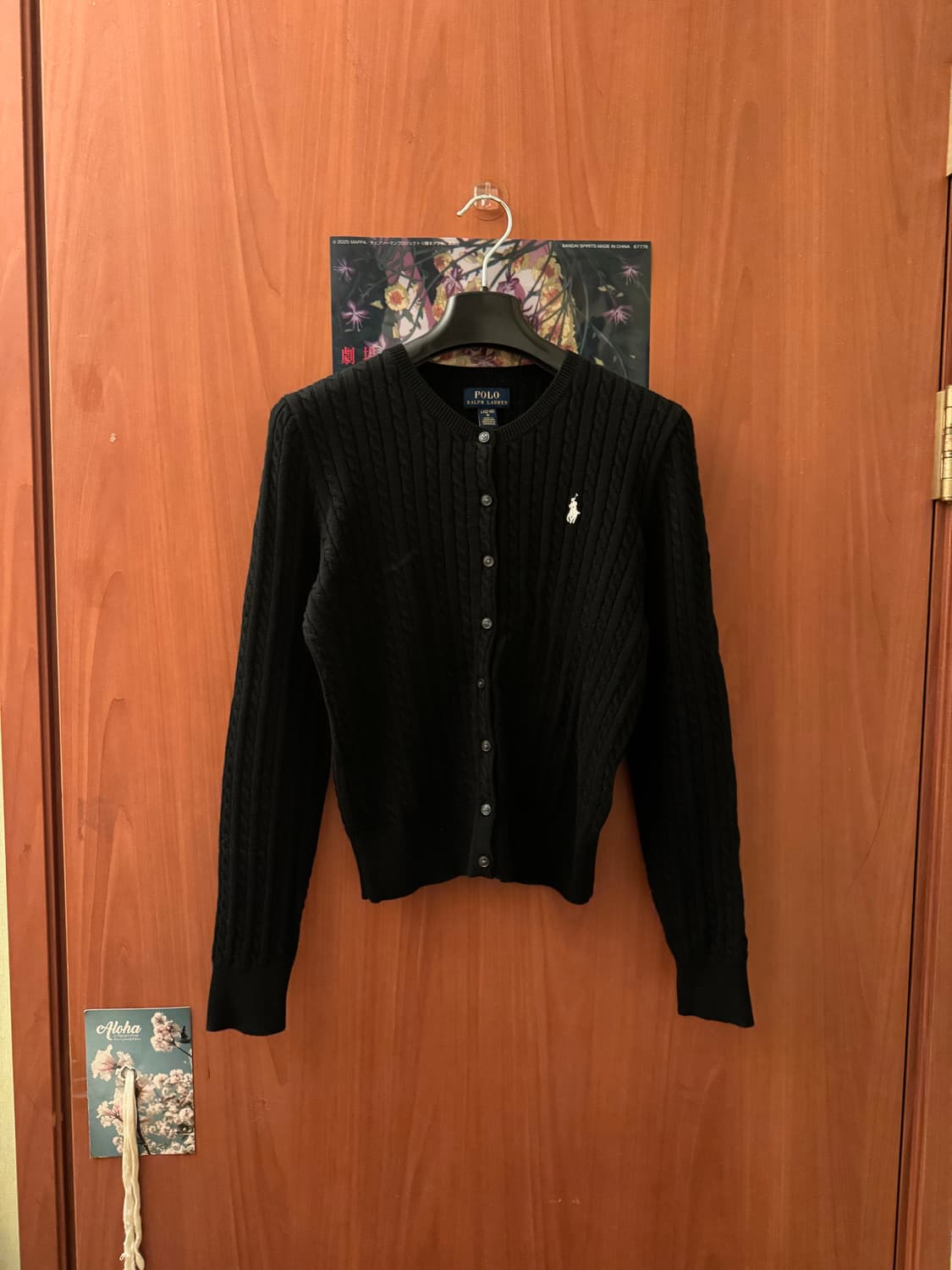 폴로 랄프로렌 걸즈 꽈배기 가디건 L(12-14) 블랙 상품이미지1