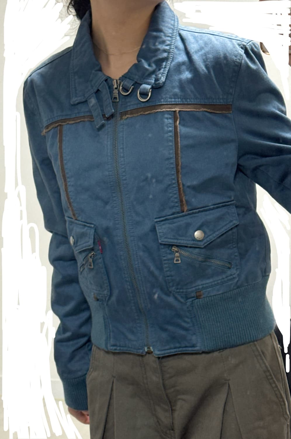 리바이스 빈티지 누빔 블루종 상품이미지1