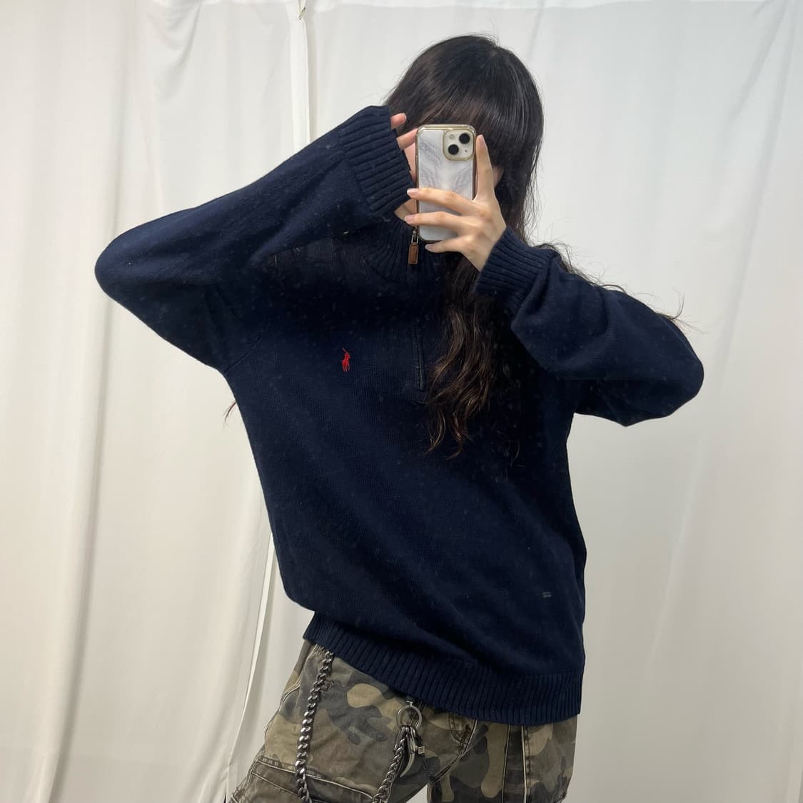 Polo Ralph Lauren navy half-zip knit 상품이미지2