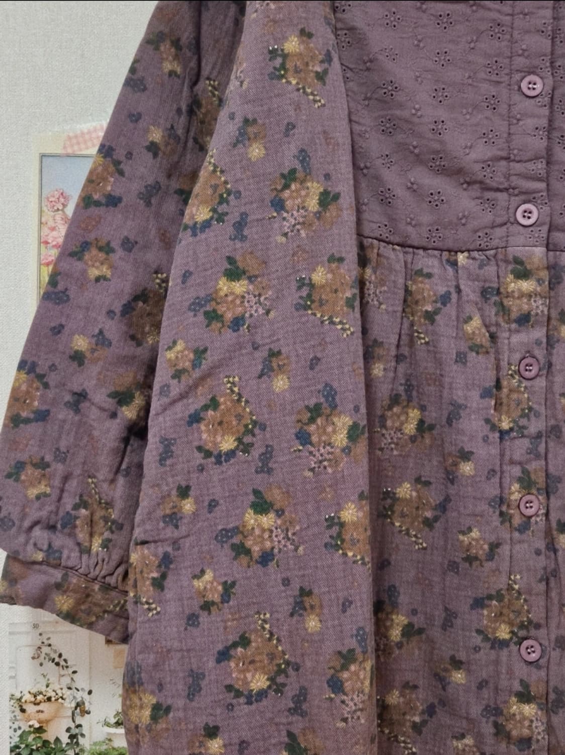 딸기쨈프로젝트 모리걸 잔꽃누빔 원피스 상품이미지4