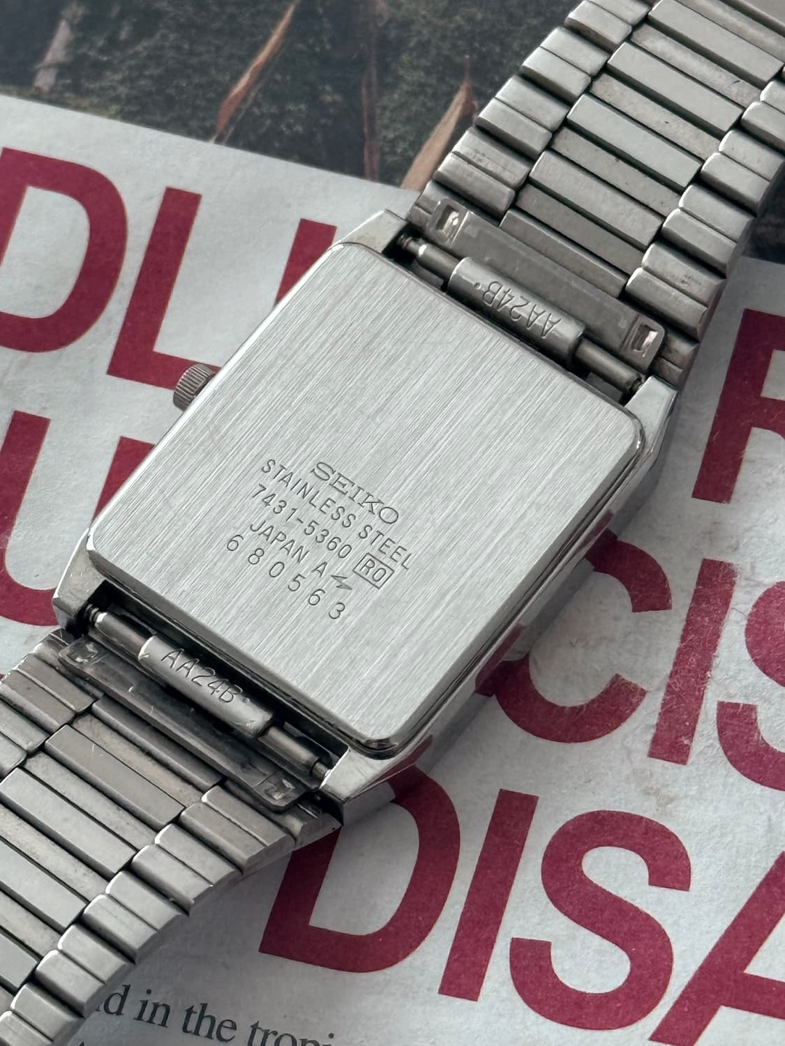 세이코 Seiko 쿼츠 블랙 스퀘어 상품이미지3