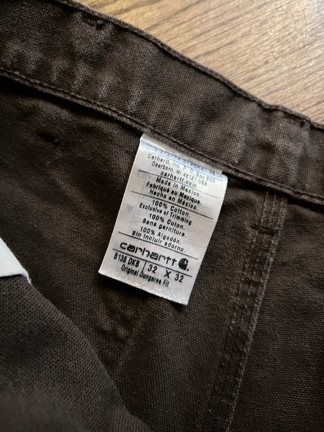 [32]칼하트 USA 빈티지 페인팅 다크브라운 더블니 워크 팬츠 상품이미지7