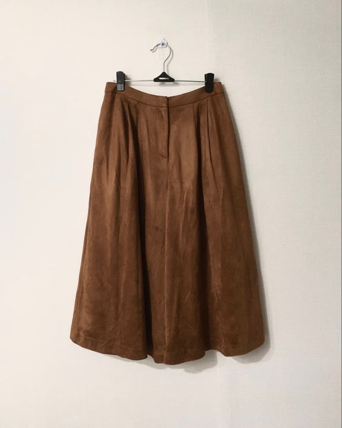 camel brown suede midi skirt pants 상품이미지3