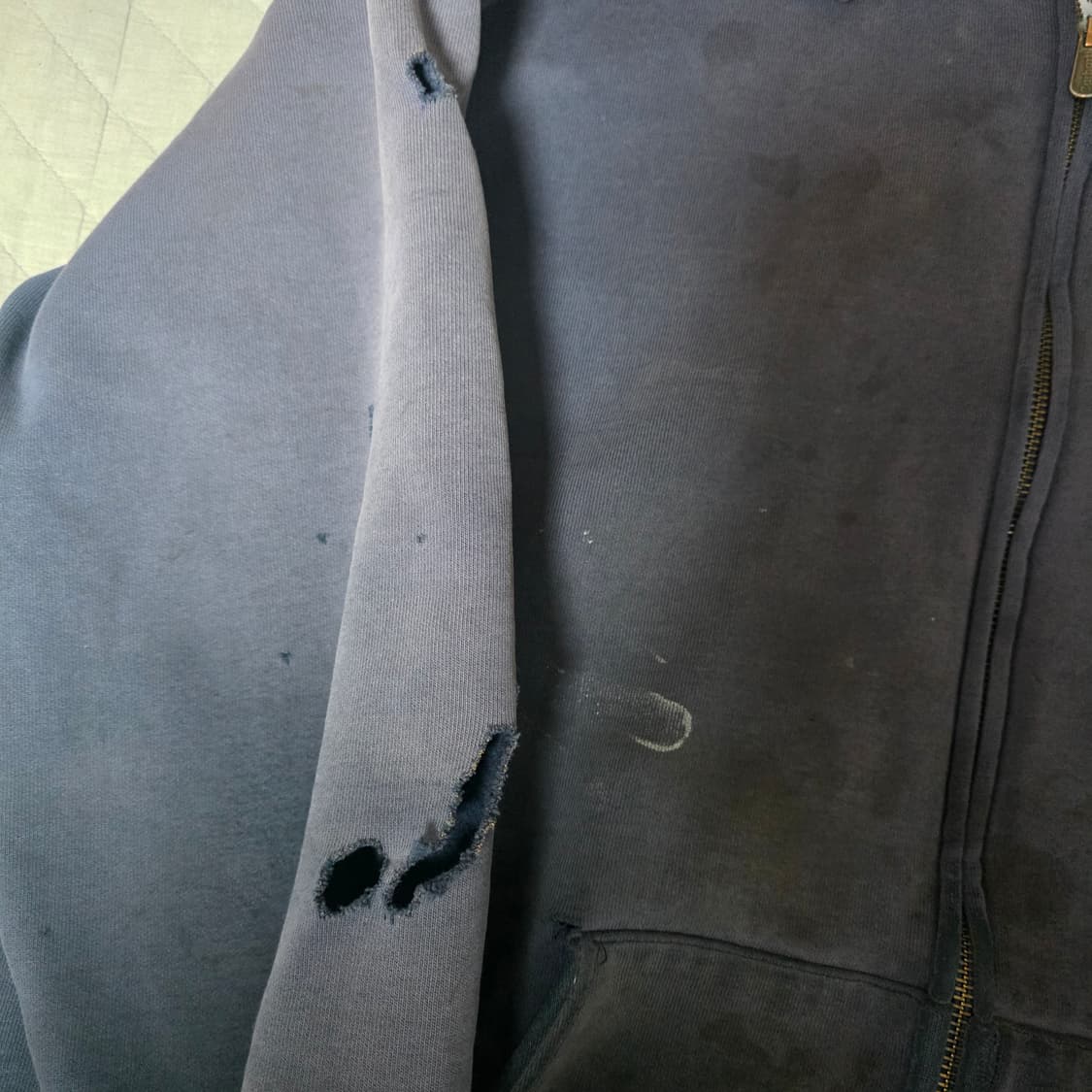 [XL] 빈티지 Y2K 칼하트 트래쉬드 후드집업 칸예 상품이미지3