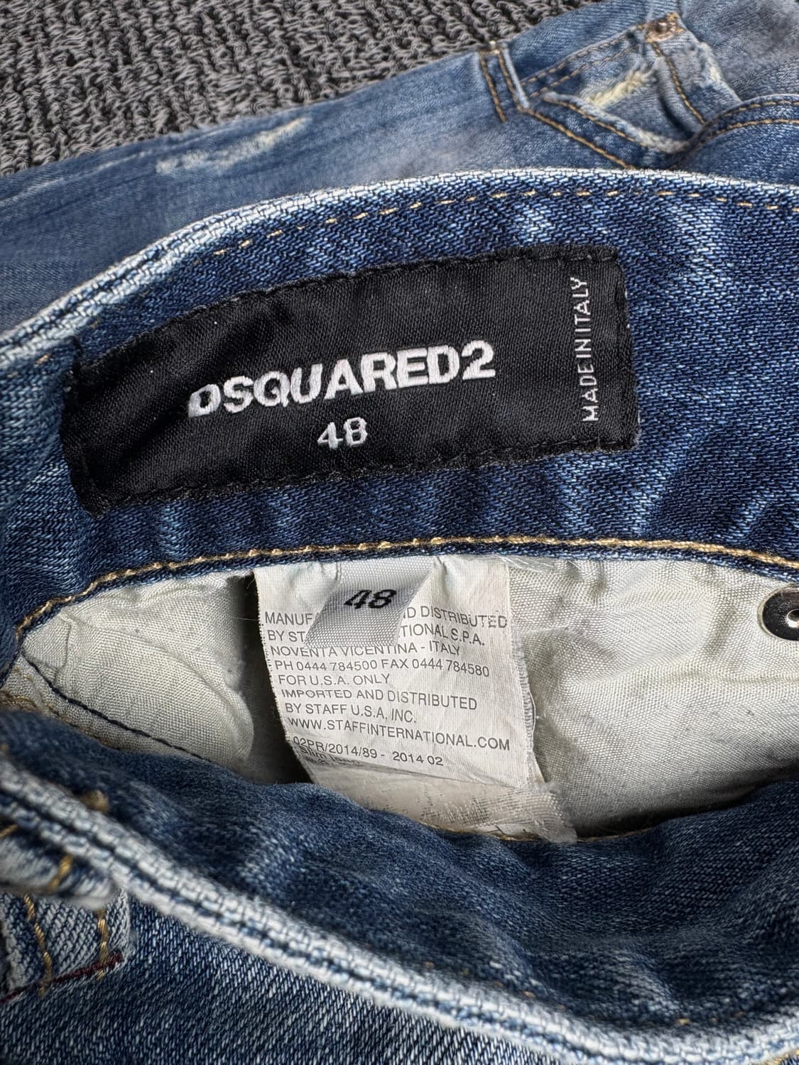 디스퀘어드2 자수로고 데미지 워싱 크롭 데님 팬츠 2665 상품이미지3