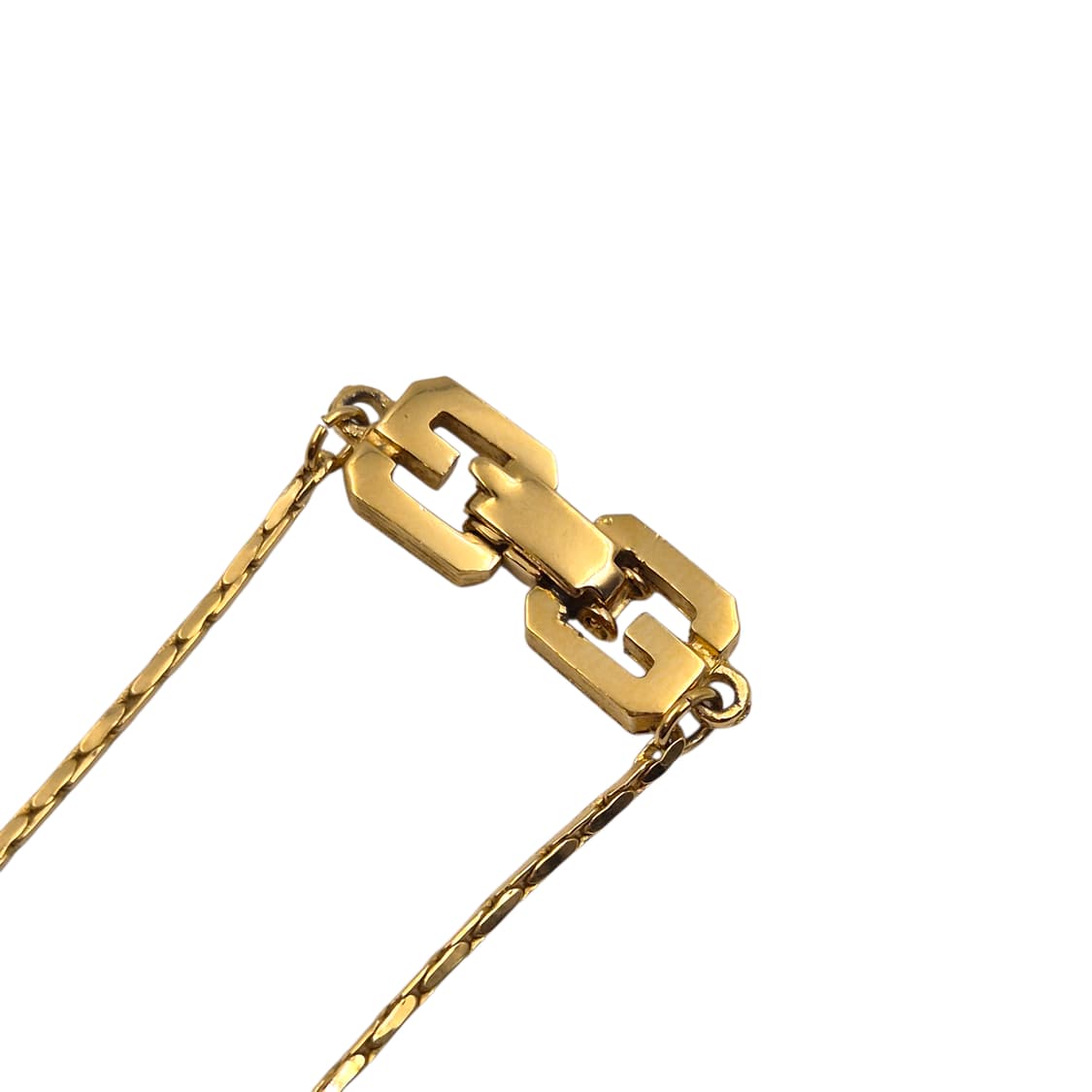 80s 지방시 비쥬 스퀘어 로고 파베 목걸이 상품이미지3