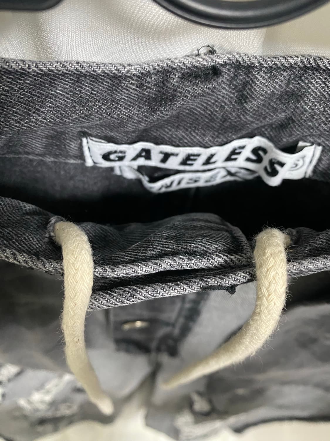 찢청 흑청 카모 아웃포켓 그런지 와이드 데님 상품이미지2