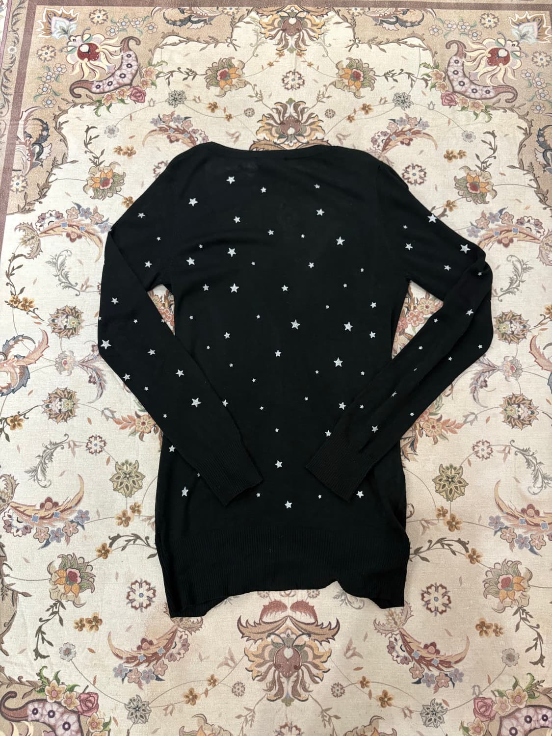 jpn vtg 별 패턴 롱가디건 상품이미지2