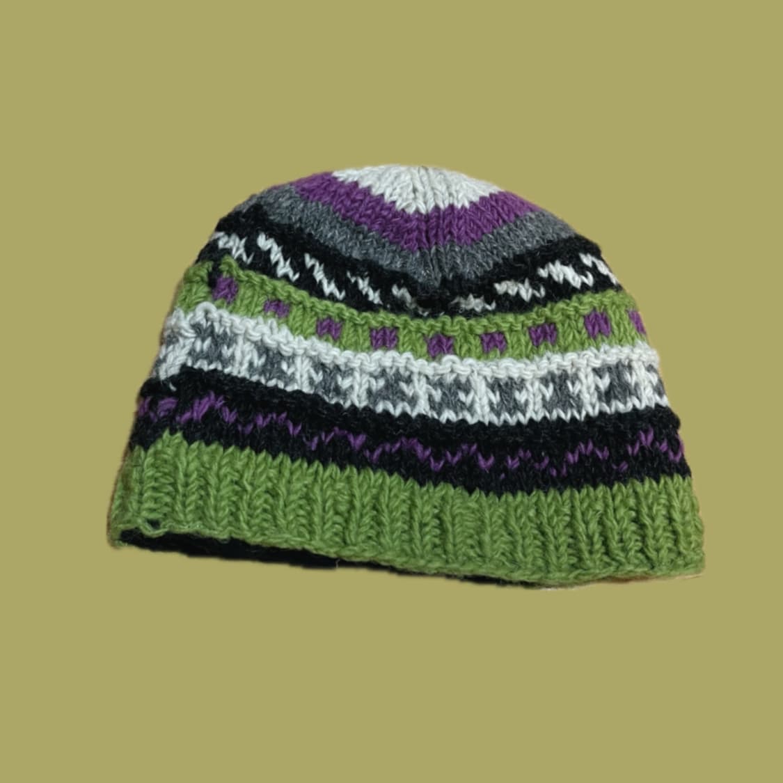 그래놀라걸 그린&퍼플 패턴 비니 상품이미지2