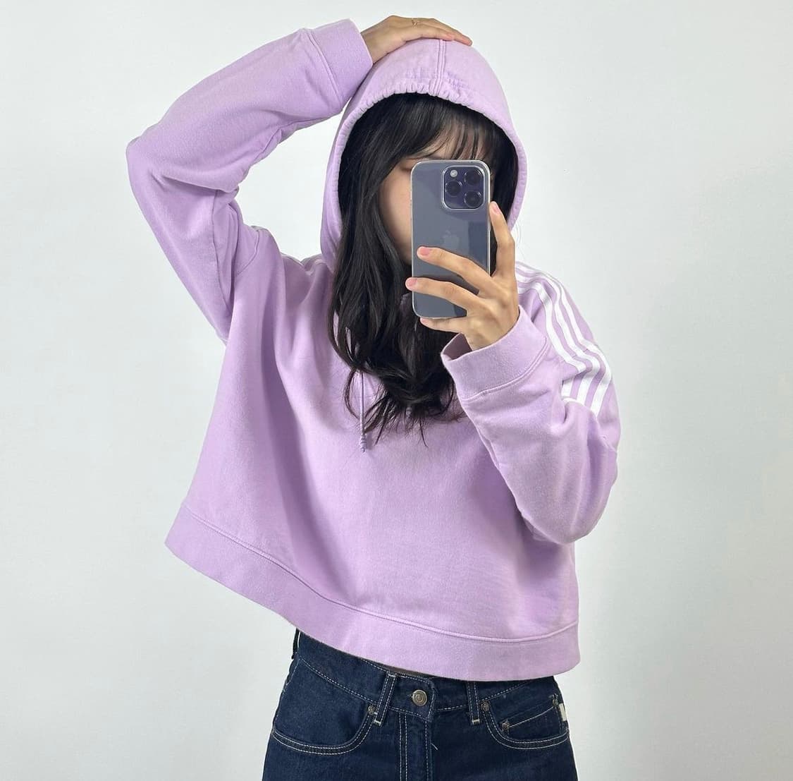 아디다스 크롭 후드티 상품이미지4