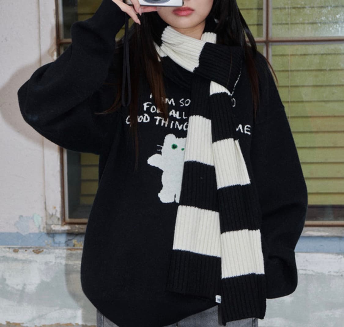 LMR 엘엠알 블럭 스트라이프 머플러 상품이미지1