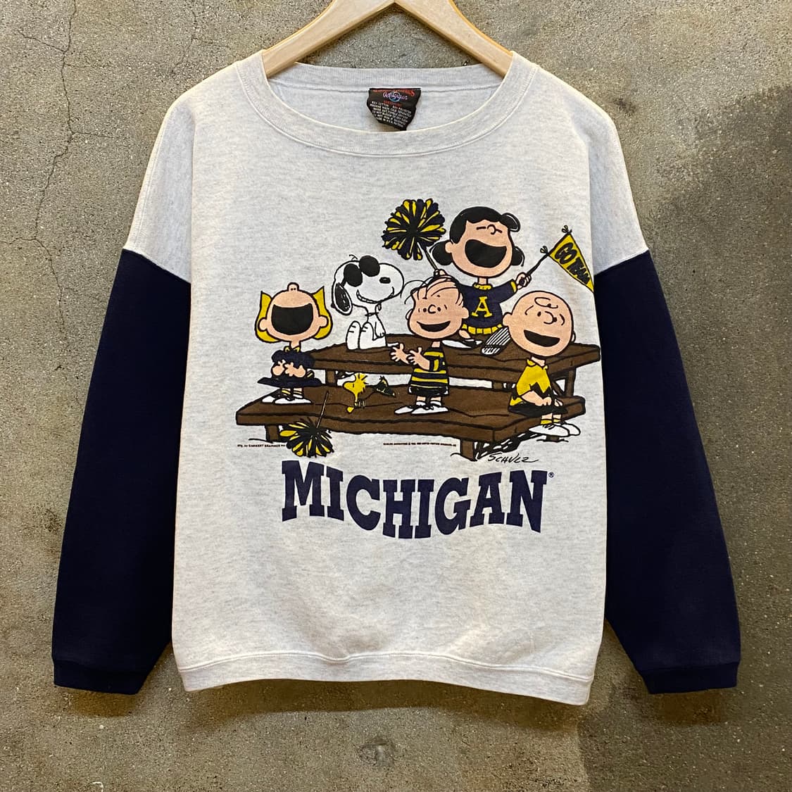80s Made in USA 빈티지 미시건 스누피 찰리브라운 맨투맨  상품이미지1