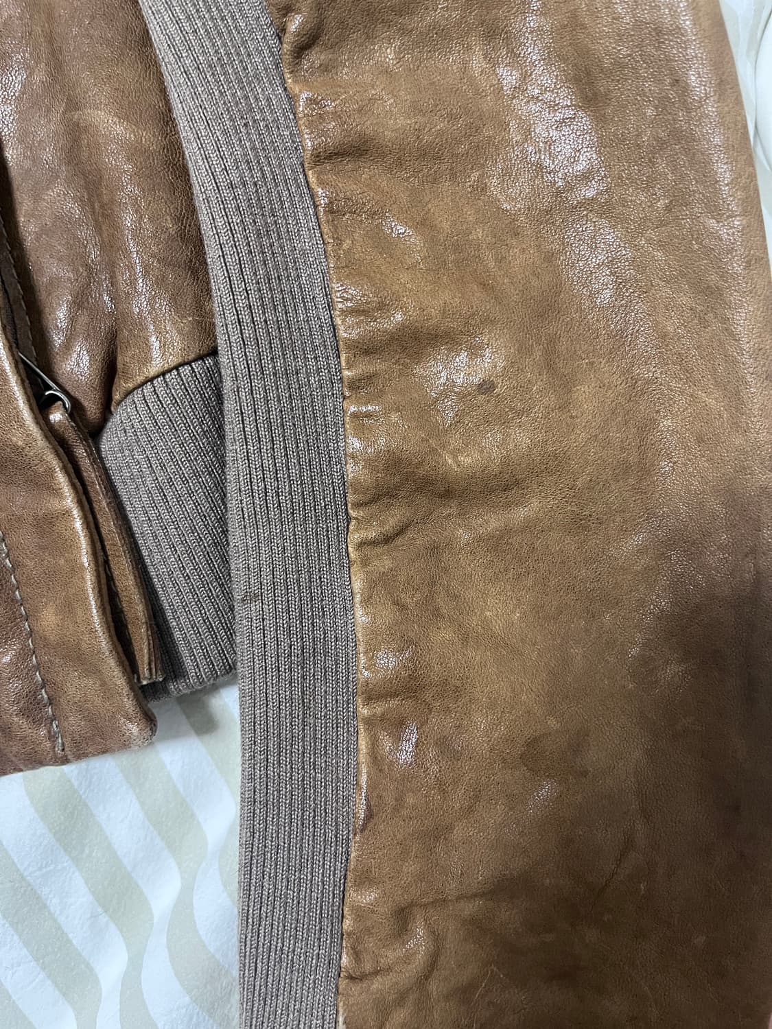 romantic puff shoulder leather jacket 상품이미지5