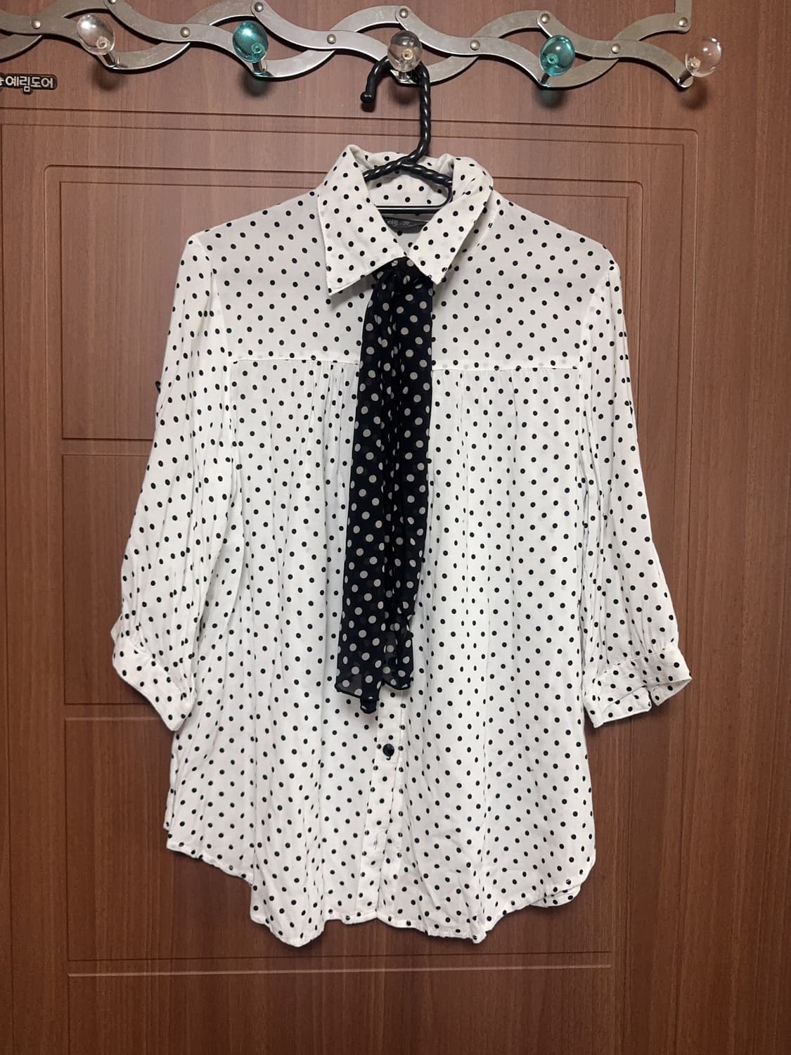 빈티지 모리걸 니혼진 도트 블라우스 스카프 세트 상품이미지1