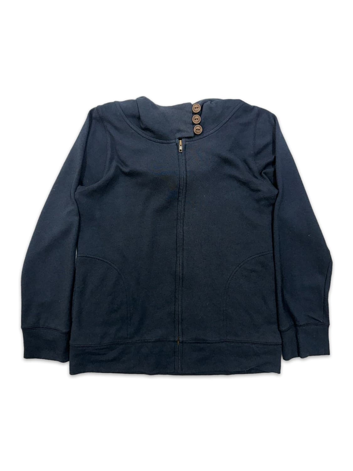 빈티지 네이비 하이넥 후드집업 상품이미지1