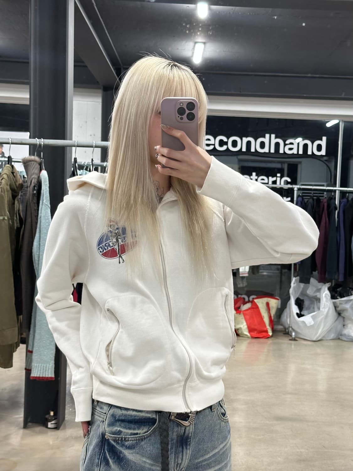 히스테릭글래머 90s 라운드 포켓 후드집업 상품이미지2