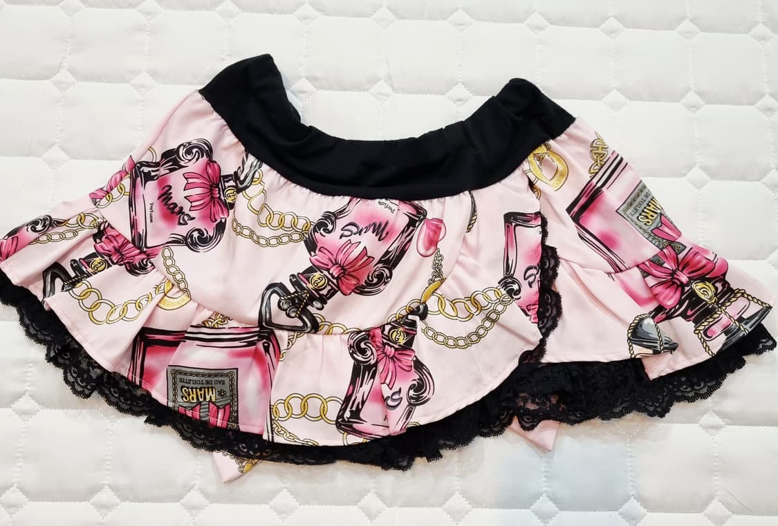 MARS(마즈) 핑크 퍼퓸 빅리본 언발 미니 스커트 상품이미지8