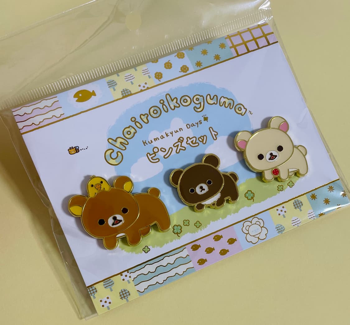 리락쿠마 핀 뱃지 3종 세트 상품이미지1