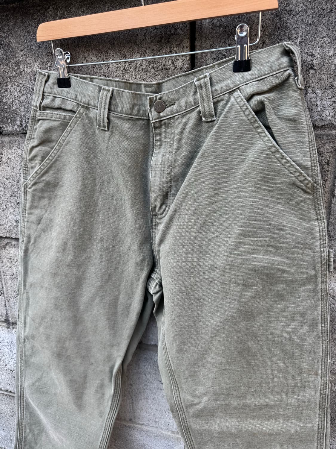 칼하트 빈티지 싱글니 워크 팬츠 32 아미그린 모스그린 상품이미지3