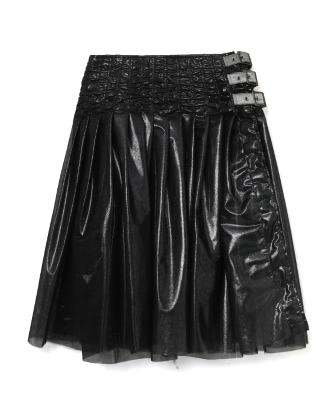 새상품 준야와타나베 블랙 벨티드 미디 스커트 L 상품이미지4