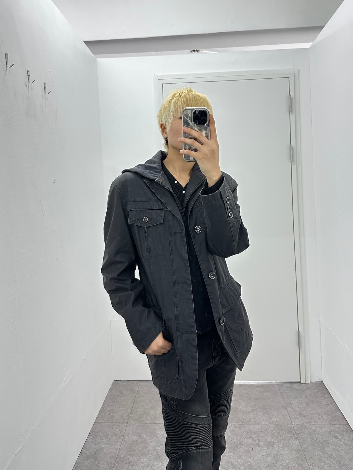 Vintage fake layered hoodie jacket 상품이미지4