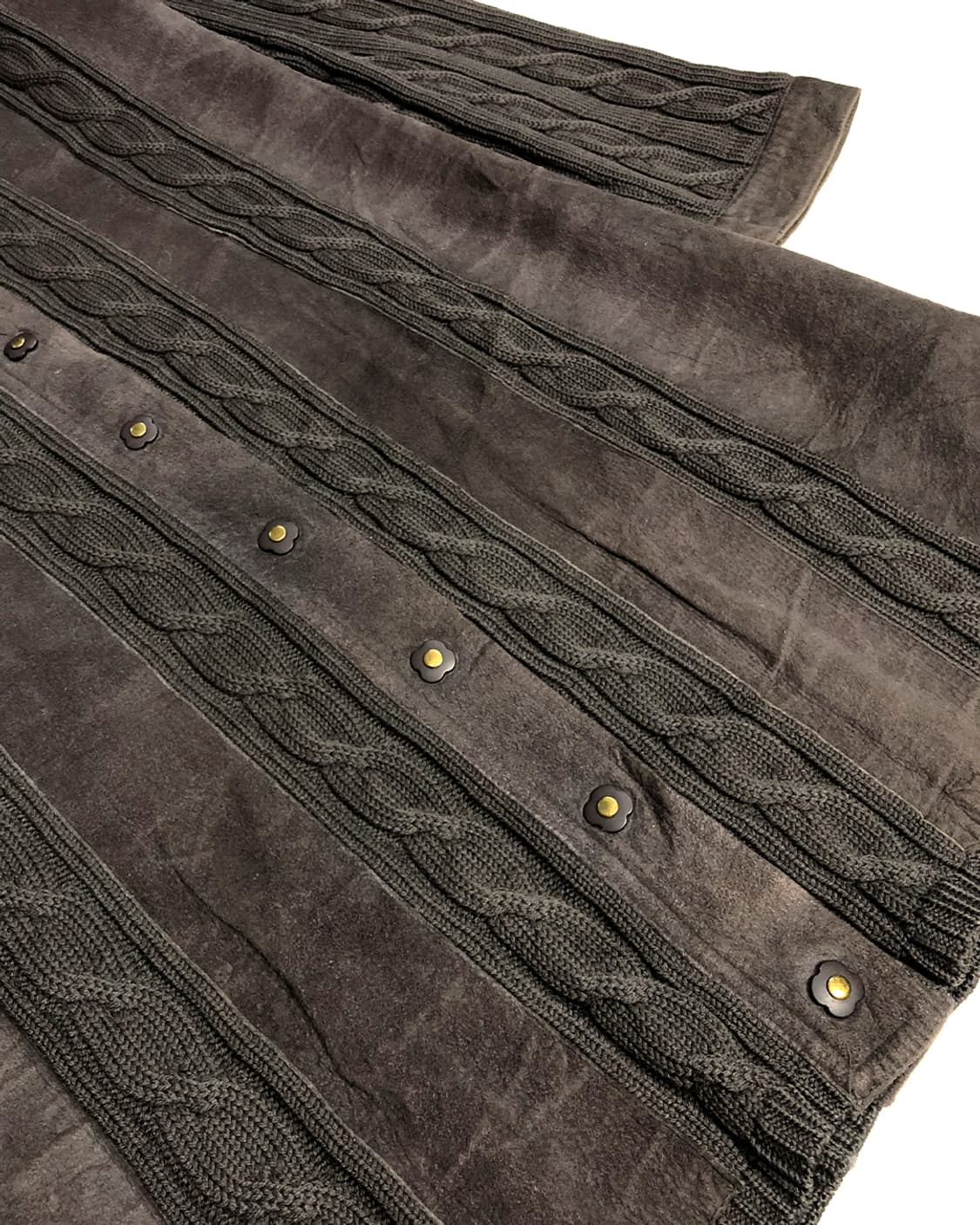 vintage 니트&가죽 롱 자켓  상품이미지5