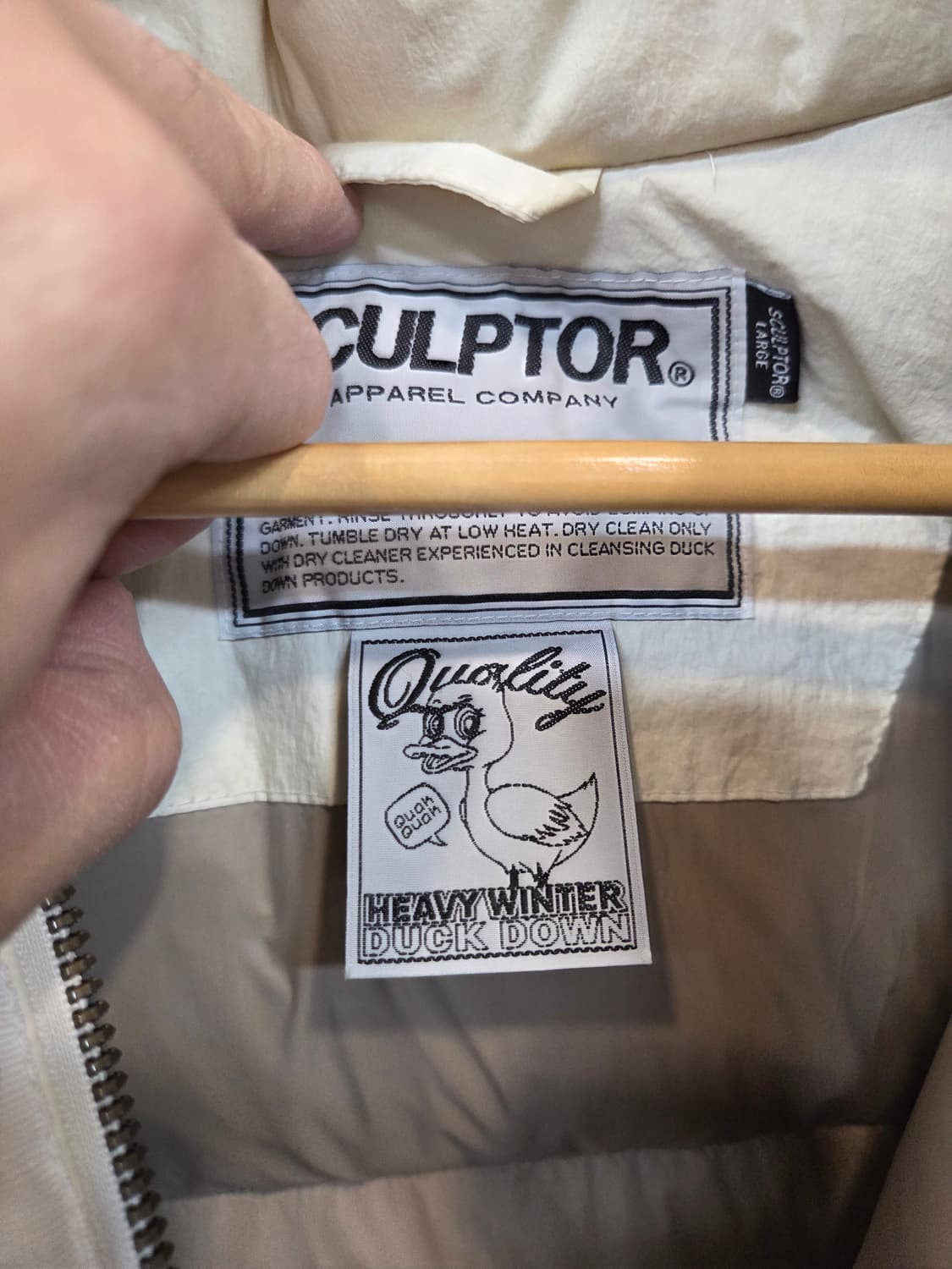 스컬프터 백로고 덕다운 나일론 푸퍼패딩 L 상품이미지3