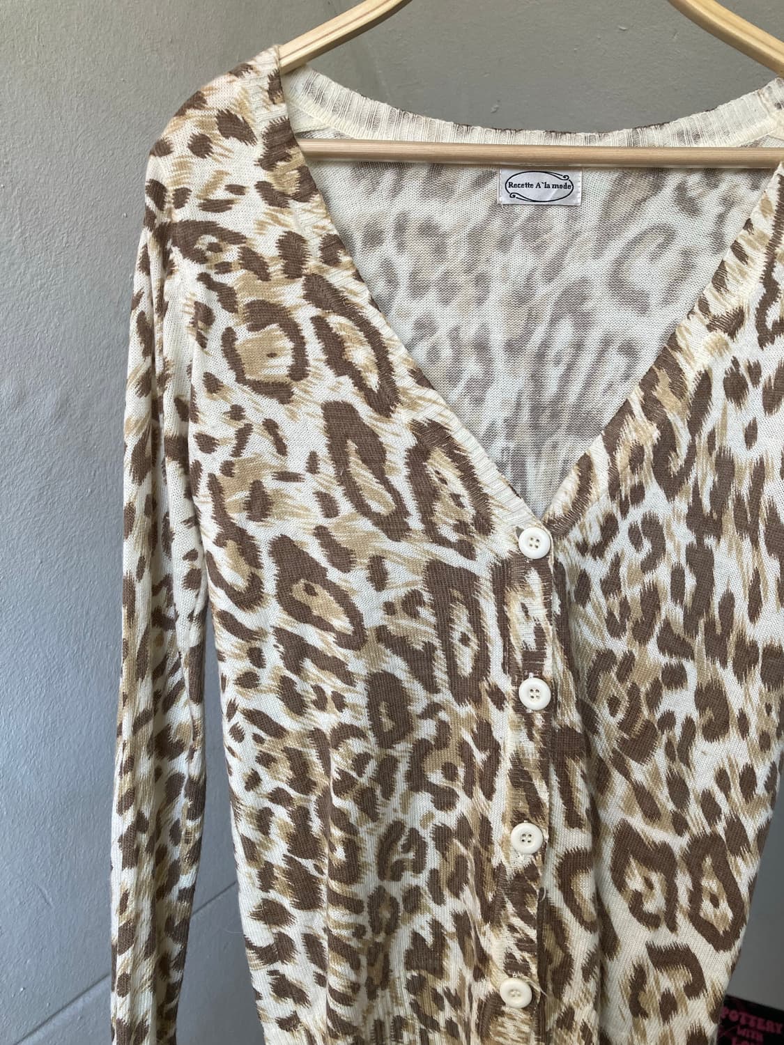 soft touch 레이어드 호피 가디건 상품이미지2