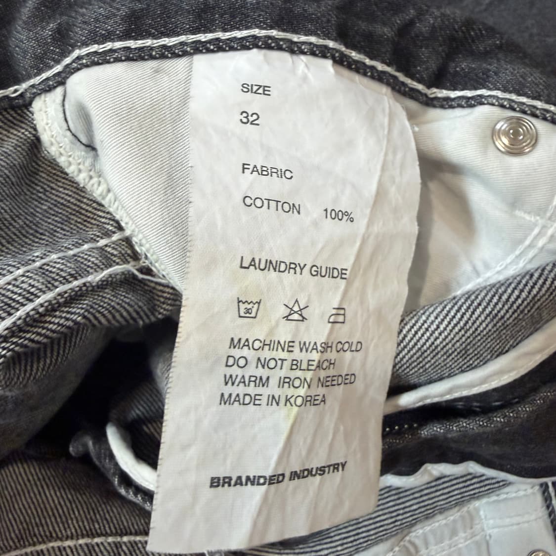 BRANDED INDUSTRY 흑청 데님 세미와이드 팬츠 상품이미지4