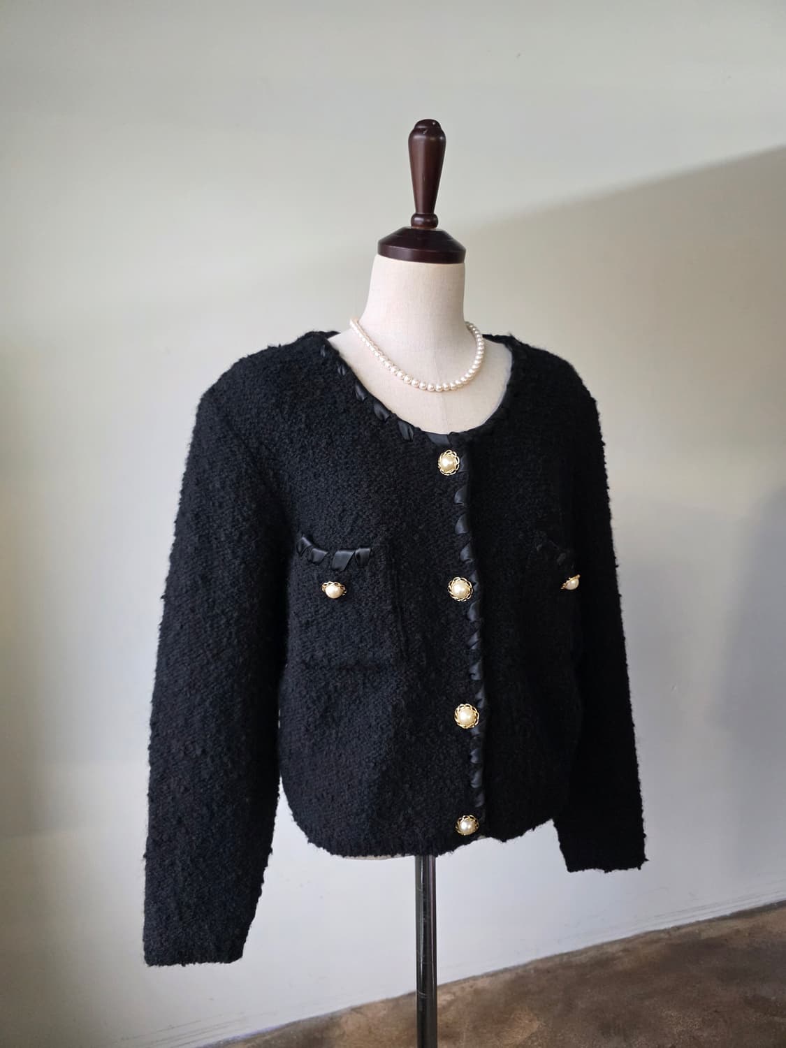 부클 트위드 니트 가디건 상품이미지2