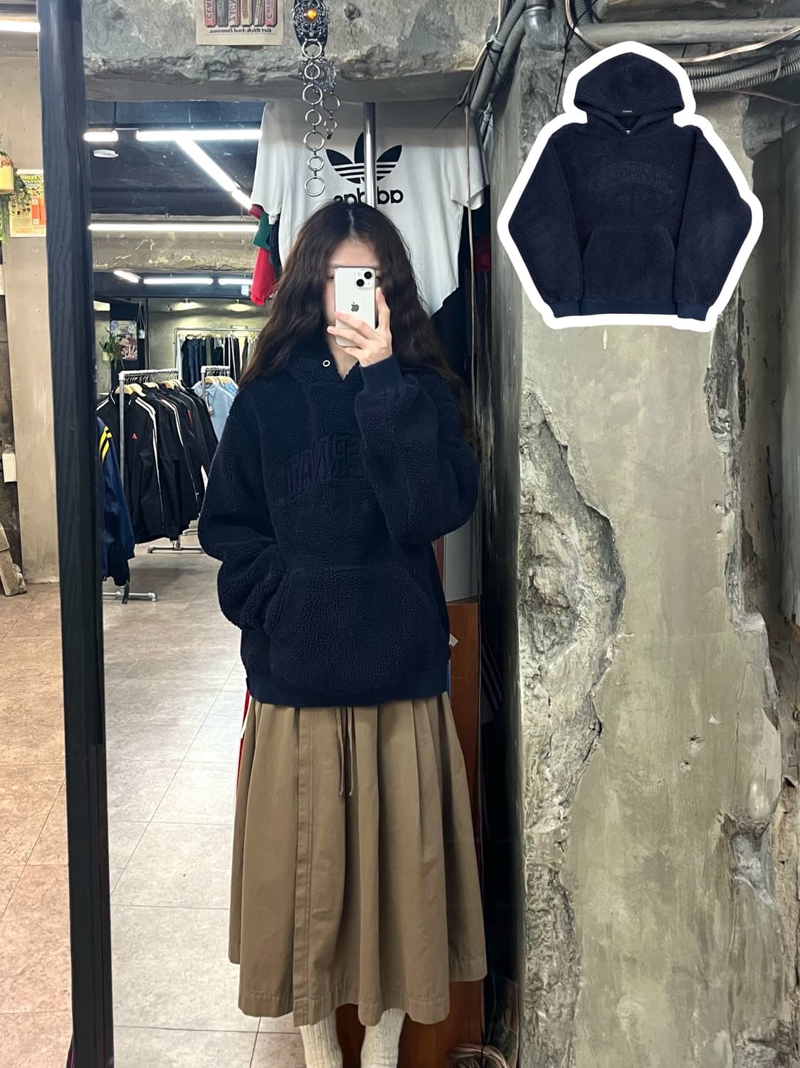 커버낫 플리스 후드티 네이비 S #csz2586 상품이미지1