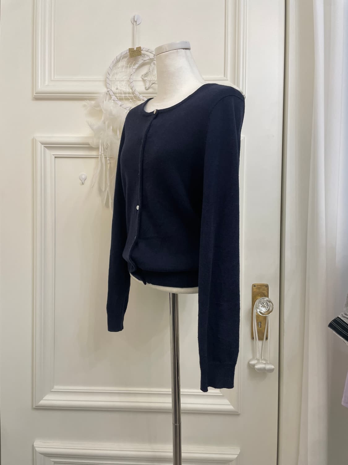 navy pearl button basic cardigan(size-F) 상품이미지2