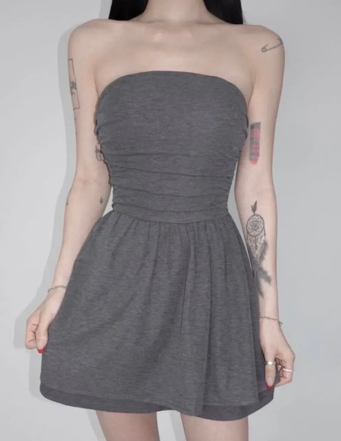 (새상품) 페일제이드 튜브 탑 드레스 원피스 챠콜 차콜  상품이미지2