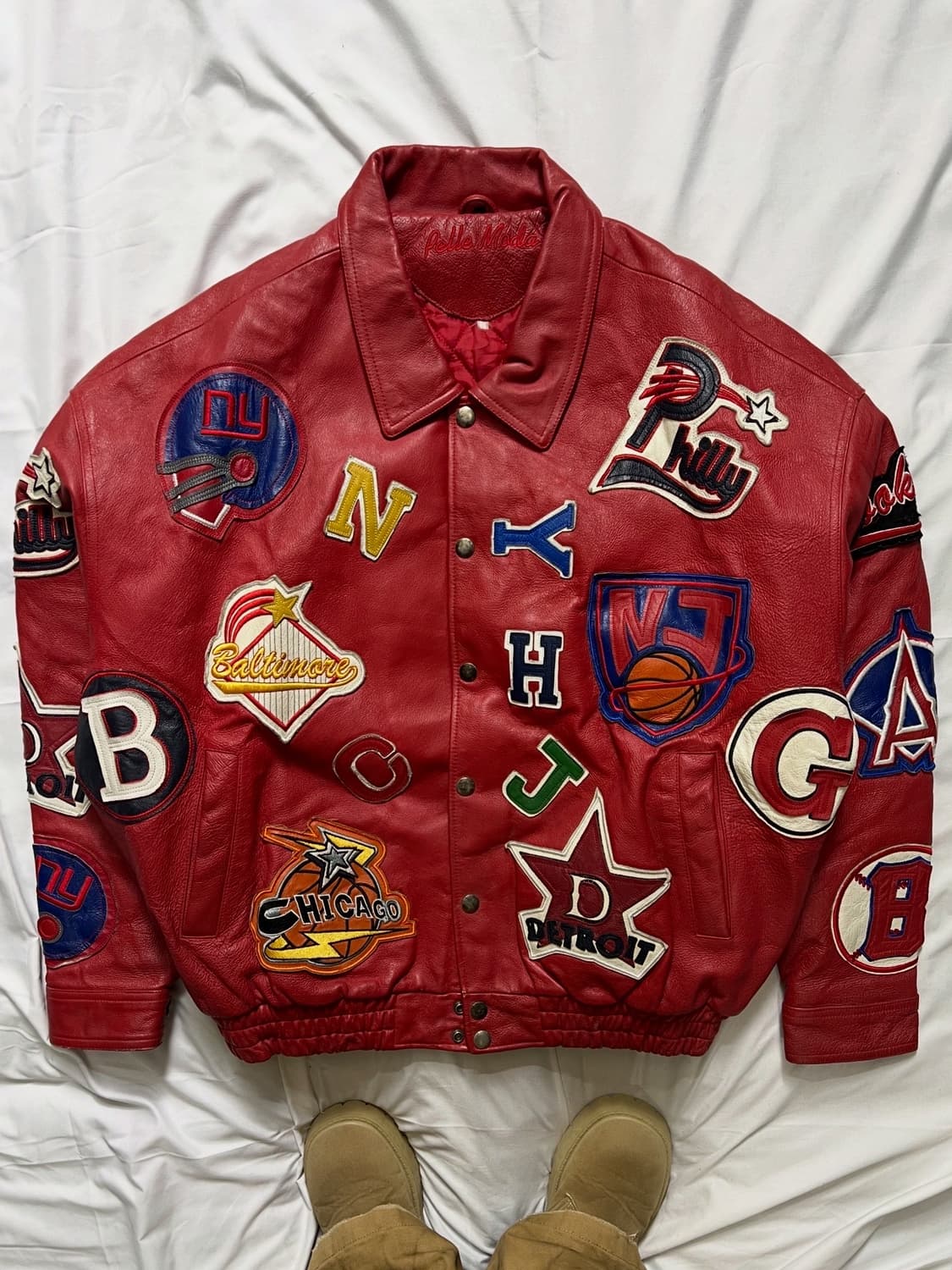 펠레펠레 올스타 패치 가죽자켓 상품이미지1